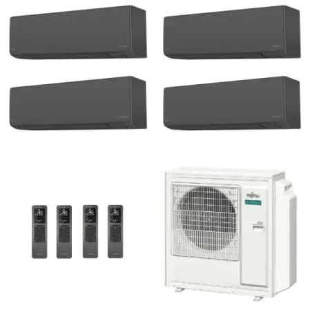 Fujitsu Quadri Split 9+9+9+12 KJ-B WiFi AOEG36KBTA5 Schwarz