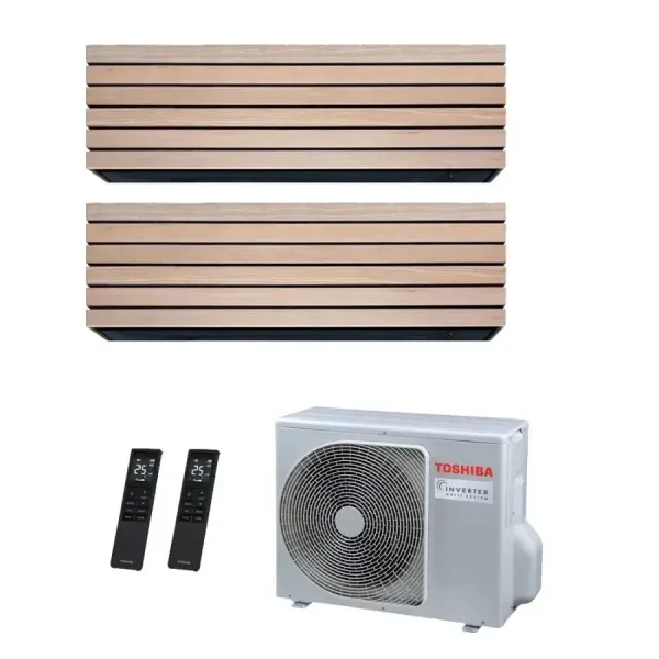 Toshiba Duo Split 9+12 Btu Daiseikai 10 WOOD RAS-2M18G3AVG-E