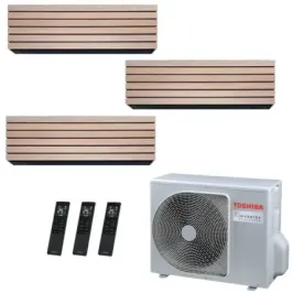Toshiba Trio Split 9+9+12 Btu Daiseikai 10 WOOD RAS-3M18G3AVG-E